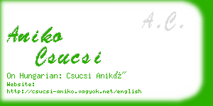 aniko csucsi business card